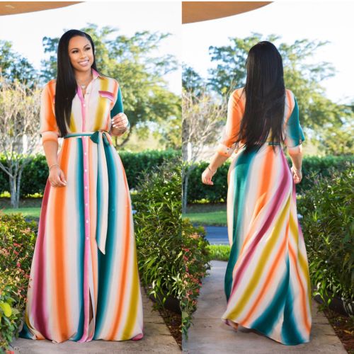 Women Summer Print Long Dress Dresses YF101728