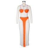 Women Solid Color Sexy Beach Dress Dresses G038596