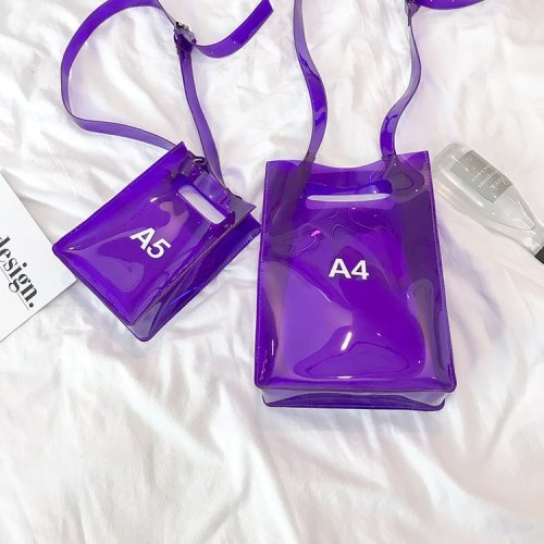 Fashion Women Messenger Transparent PVC Handbags