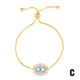 18k Rainbow Zircon Evil Eye Charm Bracelet Bracelets brb5364