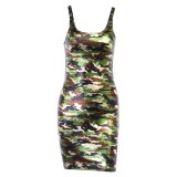 Women Camouflage Print Sexy Bodycon Mini Dress Strap Dresses AL884253