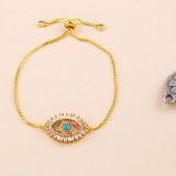 18k Rainbow Zircon Evil Eye Charm Bracelet Bracelets brb5465
