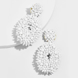 Green Earrings Seed Bead Circle Large Drop Earrings For Women erp6778