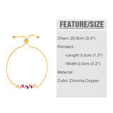 18k Rainbow Zircon Evil Eye Charm Bracelet Bracelets brb5364