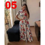 Summer Women Long Dress O-neck Bandage Dresses YY102233