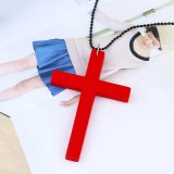 Fashion Women Simple Wild Cross Wooden Necklaces nkd4455