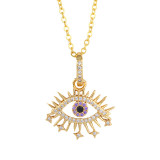 Gold Plated Evil Blue Eyes Necklace Necklaces nkp3142