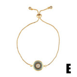 Women Fashion Eye Evil Rainbow Zircon Charm Bracelet Bracelets brb6475