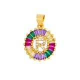 Round Rainbow Zircon Choker Necklaces For Women nkp3445
