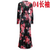 Summer Women Long Dress O-neck Bandage Dresses YY102233