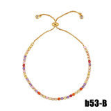 Women Fashion Eye Evil Rainbow Zircon Charm Bracelet Bracelets brb6475