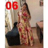 Summer Women Long Dress O-neck Bandage Dresses YY102233