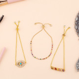 18k Rainbow Zircon Evil Eye Charm Bracelet Bracelets brb5465