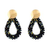 Women Crystal Rice Bead Earrings Water Drop Geometric Color Bead Earrings erq0718