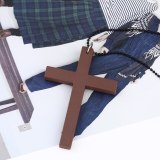 Fashion Women Simple Wild Cross Wooden Necklaces nkd4455