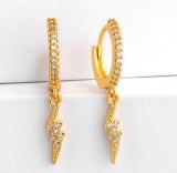 Brass Copper Gold Plated Crystal Drop Hoop Earrings err3142