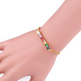Simple Adjustable Rainbow Women Cubic Chain Link Bracelet Bracelets brb4354