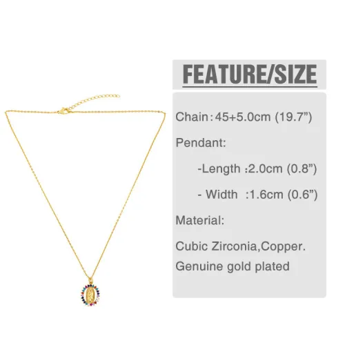 Virgin Mary Pendant Necklace for Women Jewelry nkq94105
