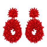 Green Earrings Seed Bead Circle Large Drop Earrings For Women erp6778