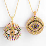 Creative Zircon Devil's Eye Pendant Necklace Necklaces nkn4758