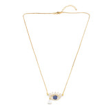 Gold Plated Evil Blue Eyes Necklace Necklaces nkp3142