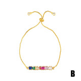 18k Rainbow Zircon Evil Eye Charm Bracelet Bracelets brb5465