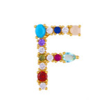 Brass Rainbow Zircon Letter 18K Necklace Necklaces nkp2536