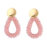 Women Crystal Rice Bead Earrings Water Drop Geometric Color Bead Earrings erq0718