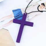 Fashion Women Simple Wild Cross Wooden Necklaces nkd4455