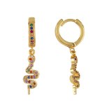 Special Design Gold CZ Snake Dangle Earrings for Women erq3748