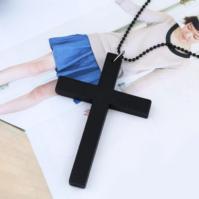 Fashion Women Simple Wild Cross Wooden Necklaces nkd4455