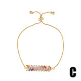 Women Fashion Eye Evil Rainbow Zircon Charm Bracelet Bracelets brb6475
