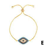 18k Rainbow Zircon Evil Eye Charm Bracelet Bracelets brb5364