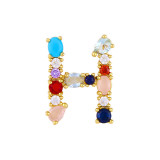 Brass Rainbow Zircon Letter 18K Necklace Necklaces nkp2536