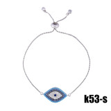 Blue Eye Adjustable Zircon Evil Eye Bracelet Bracelets brb7081