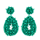 Green Earrings Seed Bead Circle Large Drop Earrings For Women erp6778