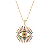 Creative Zircon Devil's Eye Pendant Necklace Necklaces nkn4758