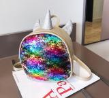 Gold Silver Sequins Unicorn Backpack Fashion Laser PU Leather Bags