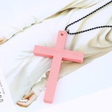 Fashion Women Simple Wild Cross Wooden Necklaces nkd4455