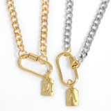 18K Gold Plated Personality Lucky Letter A-Z Pendant Necklaces nks3647