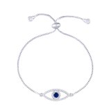 Women CZ Cubic Zirconia Blue Eye Charm Gold Evil Eye Bracelets bra0819