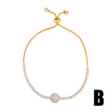 Women 18k Gold Plated Blue Eye Bracelet Charm Bracelets brb93104