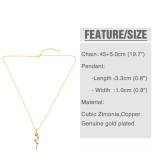 Fashion Women 18K Gold Plated Copper Zircon Snake Pendant Necklaces nkq7889