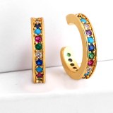 Fashion Gold Color Copper Small Round Circle Earcuff Earrings erq8293