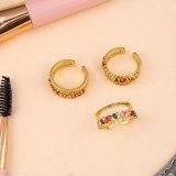 Double Layer Open Gold Ring Rainbow Finger Rings rih92103