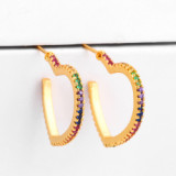 Women Heart Shape 18K Gold Rainbow Earrings err2738