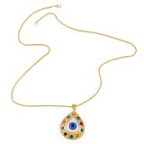 Women Crystal Water Drop Evil Eye Pendant Necklaces nkt6172
