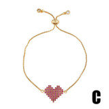Women 18K Gold Plated Crystal Adjustable Heart Cherry Zircon Bracelets brb6778