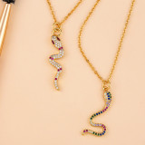 Women's Fashion Creative Diamond Snake Pendant Necklaces nkp6576