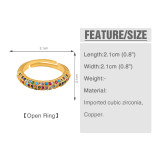 Fashion Women 18k Gold Plated Rainbow Finger Rings rih8596